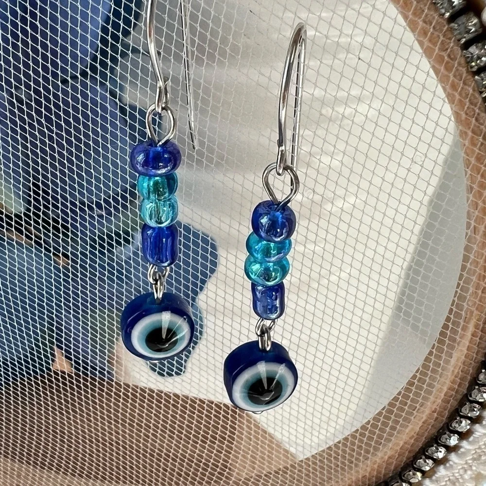 𝅺Evil Eye Stainless Steel Earrings